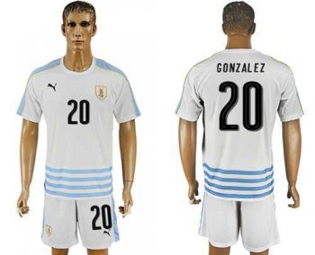 Uruguay #20 Gonzalez Away Soccer Country Jersey