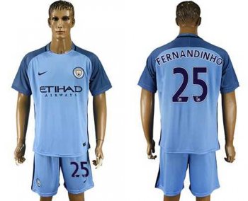 Manchester City #25 Fernandinho Home Soccer Club Jersey