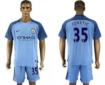 Manchester City #35 Jovetic Home Soccer Club Jersey