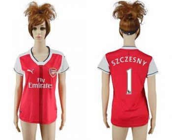 Women's Arsenal #1 Szczesny Home Soccer Club Jersey