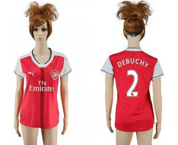 Women's Arsenal #2 Debuchy Home Soccer Club Jersey