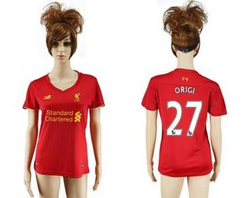 Women's Liverpool #27 Origi Red Home Soccer Club Jersey