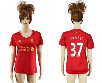 Women's Liverpool #37 Skrtel Red Home Soccer Club Jersey