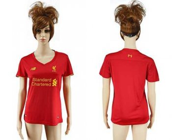 Women's Liverpool Blank Red Home Soccer Club Jersey