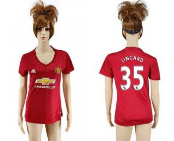 Women's Manchester United #35 Lingard Red Home Soccer Club Jersey