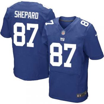 Men's Nike New York Giants #87 Sterling Shepard Elite Royal Blue Team Color NFL Jersey