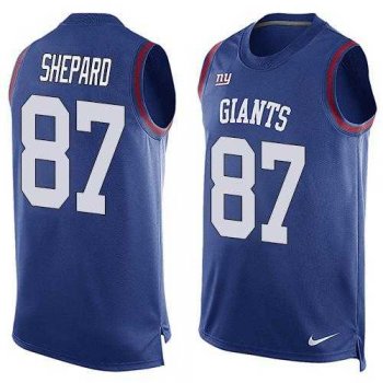 Nike Giants #87 Sterling Shepard Royal Blue Team Color Men's Stitched NFL Limited Tank Top Jersey