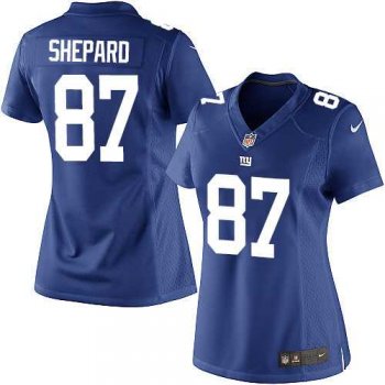 Women's Nike New York Giants #87 Sterling Shepard Elite Royal Blue Team Color NFL Jersey