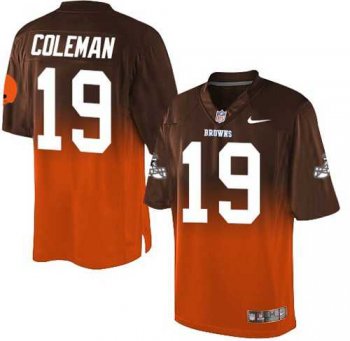 Nike Cleveland Browns #19 Corey Coleman Brown Orange Men's Stitched NFL Elite Fadeaway Fashion Jersey