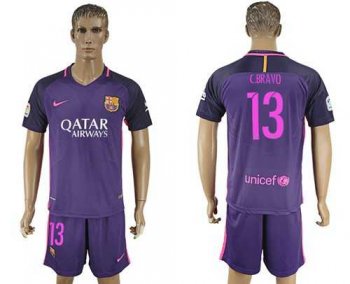 Barcelona #13 C.Bravo Away Soccer Club Jersey