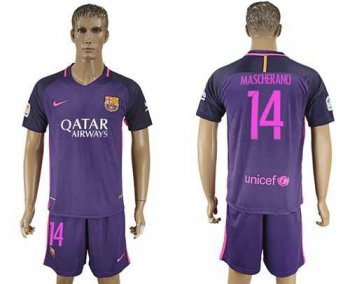 Barcelona #14 Mascherano Away Soccer Club Jersey