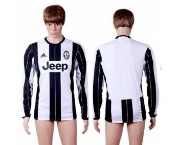 Juventus Blank Home Long Sleeves Soccer Club Jersey