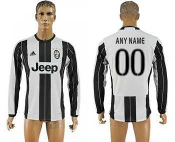 Juventus Personalized Home Long Sleeves Soccer Club Jersey