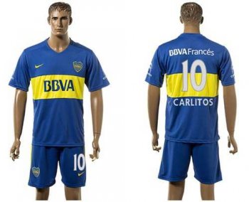 Boca Juniors #10 Carlitos Home Soccer Club Jersey