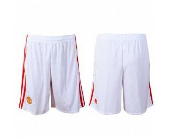 Manchester United Blank White Home Soccer Shorts