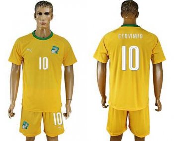 Cote d'lvoire #10 Gervinho Home Soccer Country Jersey