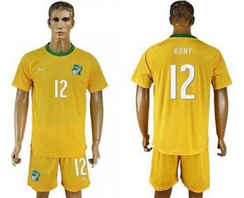 Cote d'lvoire #12 Bony Home Soccer Country Jersey