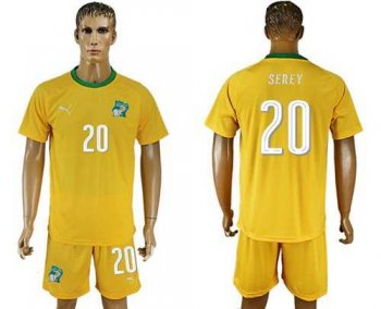 Cote d'lvoire #20 Serey Home Soccer Country Jersey