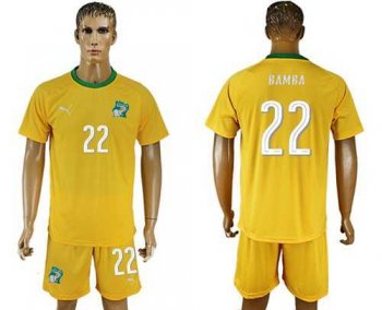 Cote d'lvoire #22 Bamba Home Soccer Country Jersey