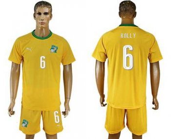 Cote d'lvoire #6 Bolly Home Soccer Country Jersey