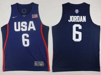 Nike Team USA #6 DeAndre Jordan Navy Blue 2016 Dream Team Stitched NBA Jersey