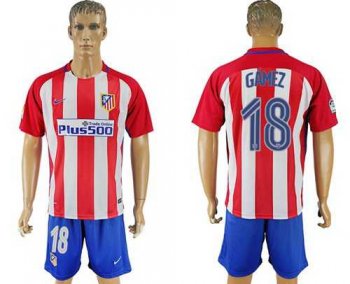 Atletico Madrid #18 Gamez Home Soccer Club Jersey