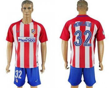 Atletico Madrid #32 Monsalve Home Soccer Club Jersey