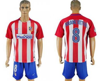 Atletico Madrid #8 Kranevitter Home Soccer Club Jersey