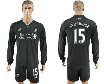 Liverpool #15 Sturridge Away Long Sleeves Soccer Club Jersey