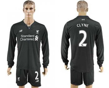 Liverpool #2 Clyne Away Long Sleeves Soccer Club Jersey