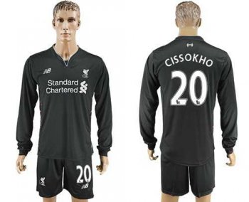 Liverpool #20 Cissokho Away Long Sleeves Soccer Club Jersey