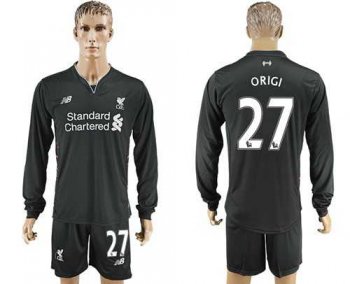 Liverpool #27 Origi Away Long Sleeves Soccer Club Jersey