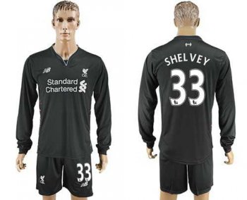 Liverpool #33 Shelvey Away Long Sleeves Soccer Club Jersey