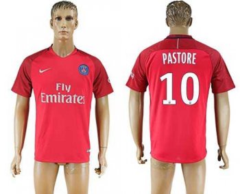 Paris Saint-Germain #10 Pastore Red Soccer Club Jersey