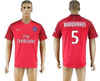 Paris Saint-Germain #5 Marquinhos Red Soccer Club Jersey