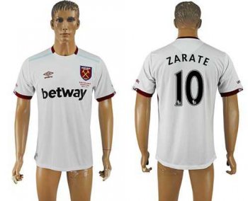 West Ham United #10 Zarate Away Soccer Club Jersey