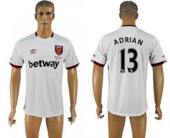 West Ham United #13 Adrian Away Soccer Club Jersey