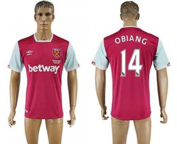 West Ham United #14 Obiang Home Soccer Club Jersey