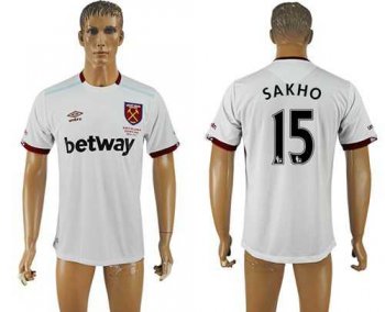 West Ham United #15 Sakho Away Soccer Club Jersey