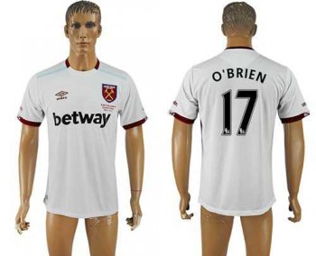 West Ham United #17 O'Brien Away Soccer Club Jersey