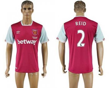 West Ham United #2 Reid Home Soccer Club Jersey