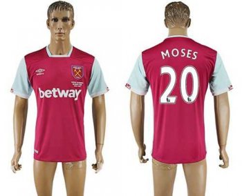 West Ham United #20 Moses Home Soccer Club Jersey