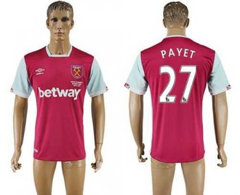 West Ham United #27 Payet Home Soccer Club Jersey