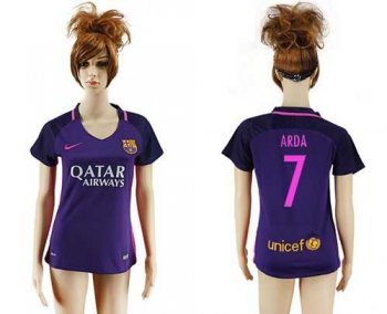 Women's Barcelona #7 Arda Away Soccer Club Jersey