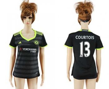 Women's Chelsea #13 Courtois Away Soccer Club Jersey