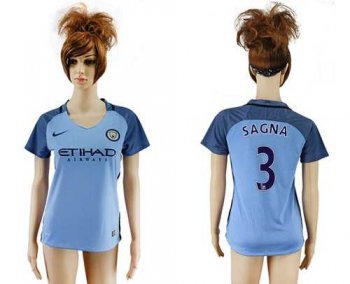 Women's Manchester City #3 Sagna Home Soccer Club Jersey