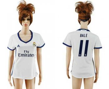 Women's Real Madrid #11 Bale Home Soccer Club Jersey