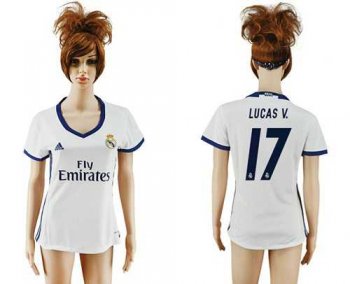 Women's Real Madrid #17 Lucas V. Home Soccer Club Jersey