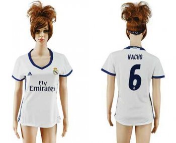 Women's Real Madrid #6 Nacho Home Soccer Club Jersey