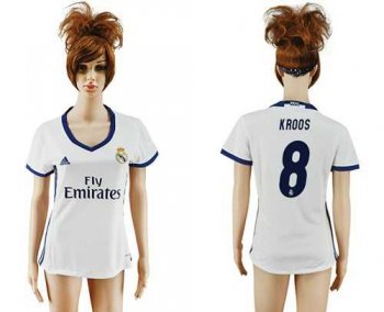 Women's Real Madrid #8 Kroos Home Soccer Club Jersey